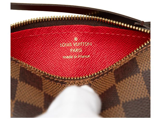 Borsa a mano Louis Vuitton Damier Ebene Papillon Pochette Marrone - vista 5