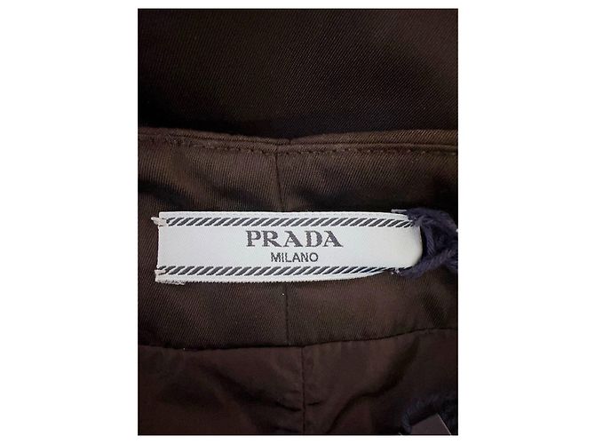Falda Prada Negra de Poliamida con Pliegue Frontal Multicolor - vista 4