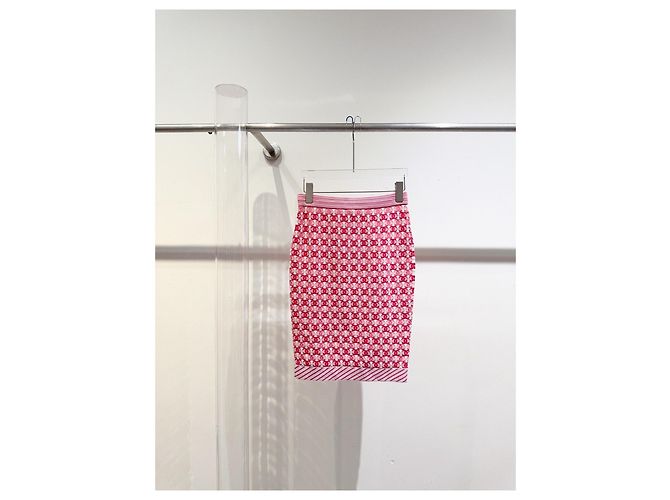 Falda Chanel de lana rosa con punto de logo Talla 34 Multicolor - vista 2