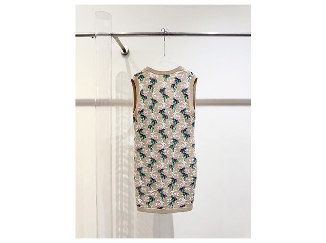 Vestido Chanel de seda con estampado floral Multicolor - vista 4
