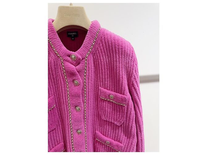 Chanel 22B Jacke aus Samt Rosa Größe 38 Mehrfarben - Ansicht 2