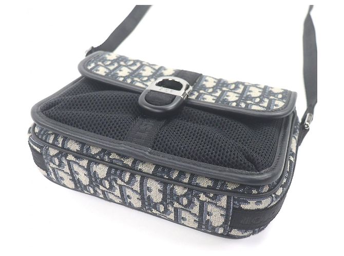 Borsa a tracolla Dior 8 Mini in tela Oblique e mesh blu Dior - vista 6
