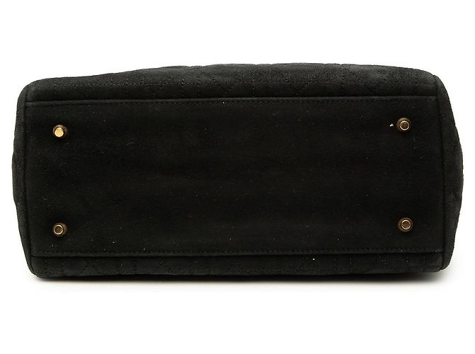 Borsa Lady Dior Medium in camoscio Cannage nera Nero - vista 3