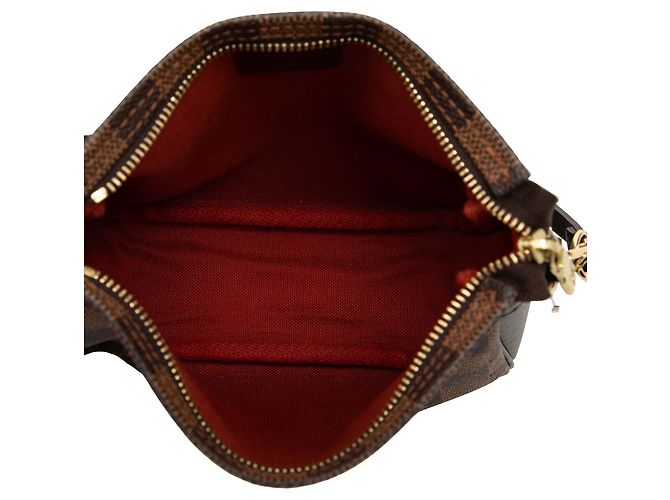 Borsa a mano Louis Vuitton Damier Ebene Trousse Pochette Marrone - vista 4