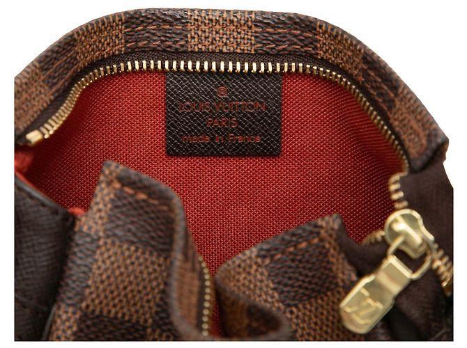 Borsa a mano Louis Vuitton Damier Ebene Trousse Pochette Marrone - vista 5