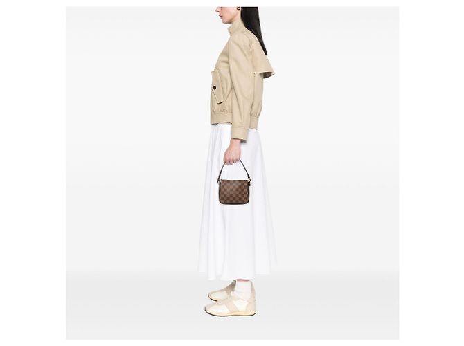 Borsa a mano Louis Vuitton Damier Ebene Trousse Pochette Marrone - vista 6