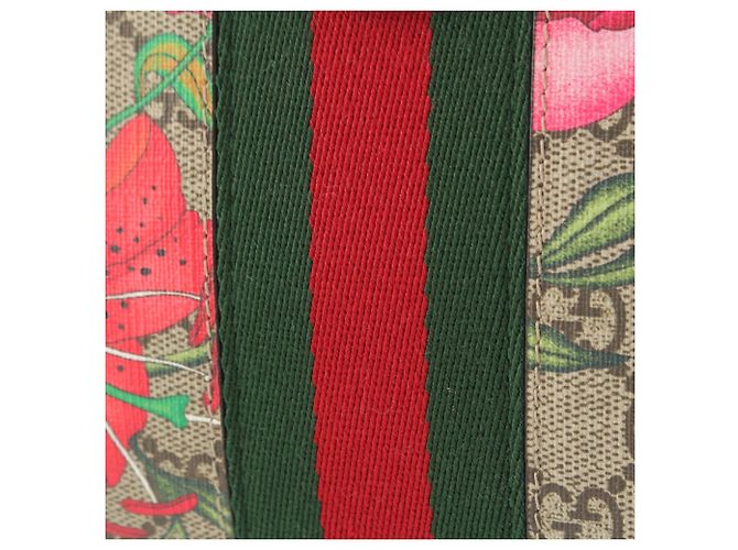 Borsa a Tracolla Gucci Small GG Supreme Flora Web Ophidia Chain Beige - vista 8