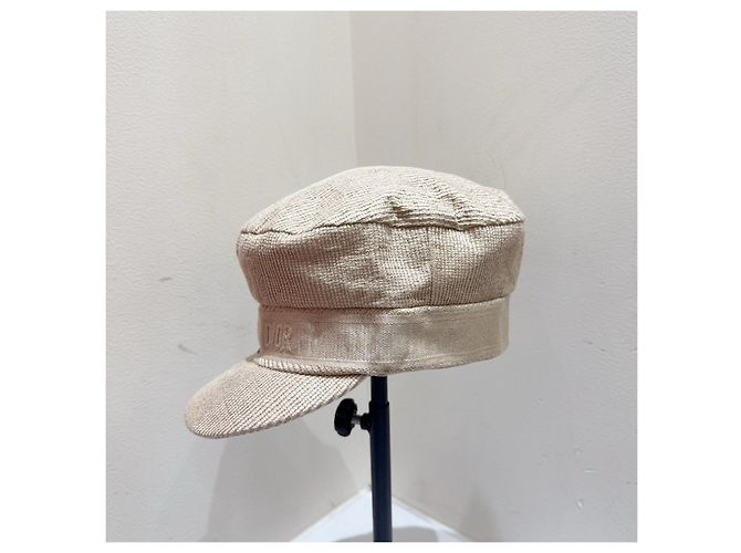 Dior Newsboy Cap Camel Leinen Mehrfarben - Ansicht 3
