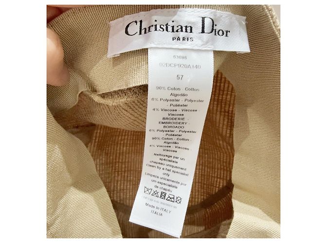 Dior Newsboy Cap Camel Leinen Mehrfarben - Ansicht 6