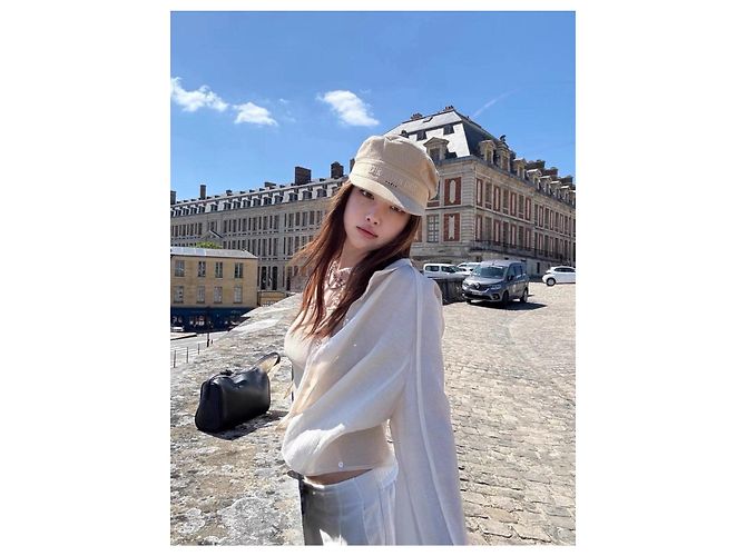 Dior Newsboy Cap Camel Leinen Mehrfarben - Ansicht 8