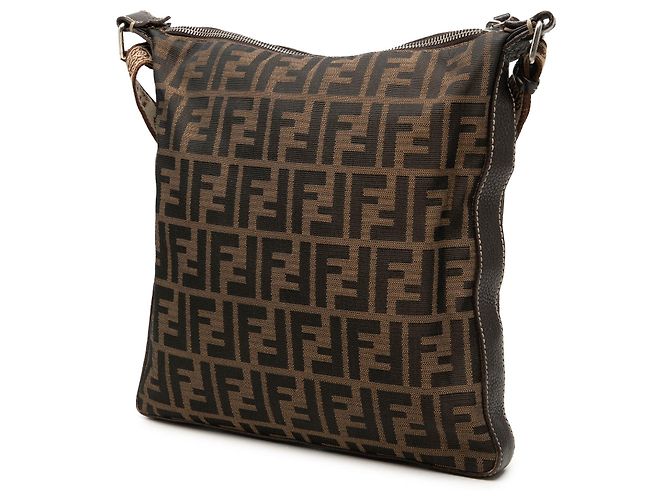Borsa a tracolla Fendi Zucca Canvas Selleria marrone - vista 2