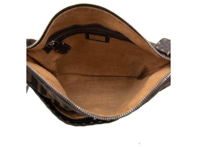 Borsa a tracolla Fendi Zucca Canvas Selleria marrone - vista 4