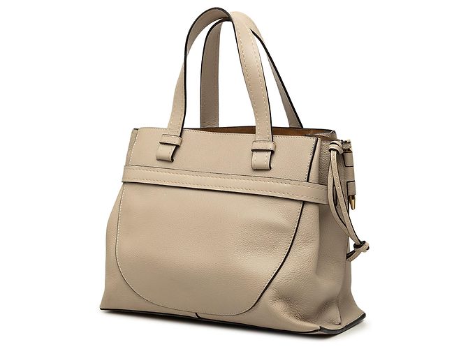 Borsa Gate Small in pelle beige LOEWE - vista 2