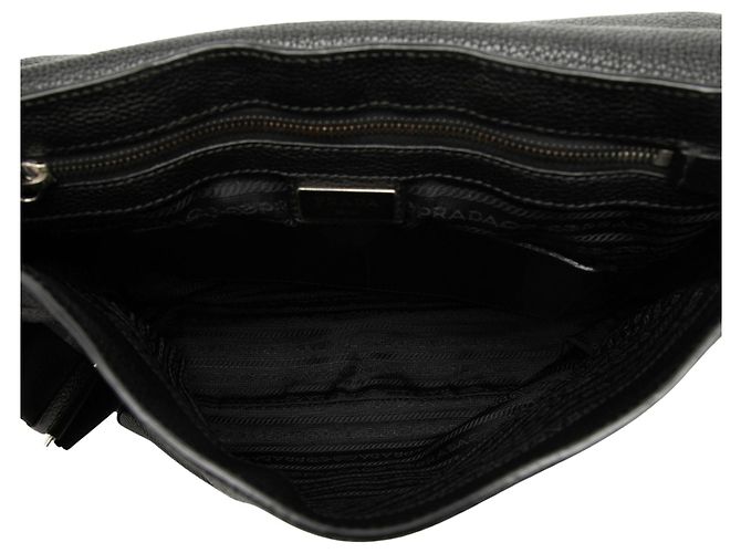 Borsa a tracolla con patta Prada Vitello Phenix Nera Nero - vista 4