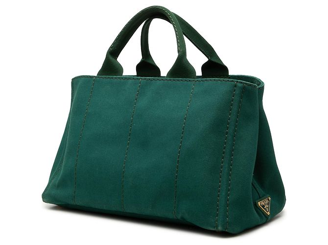Prada Canvas Canapa Logo Tote Satchel grün - Ansicht 2