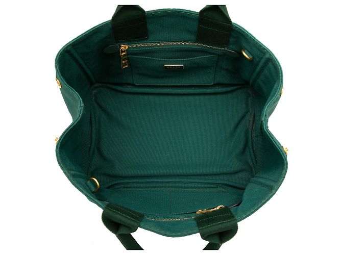 Prada Canvas Canapa Logo Tote Satchel grün - Ansicht 4