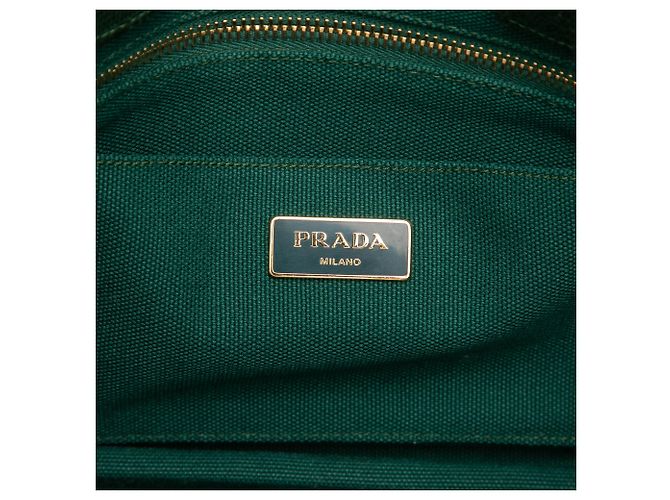 Prada Canvas Canapa Logo Tote Satchel grün - Ansicht 5
