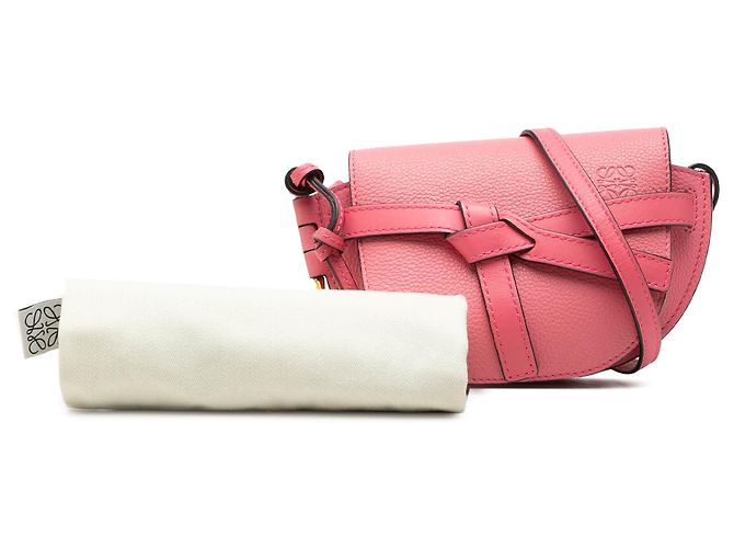 Borsa a tracolla Mini Gate in pelle rosa LOEWE - vista 7