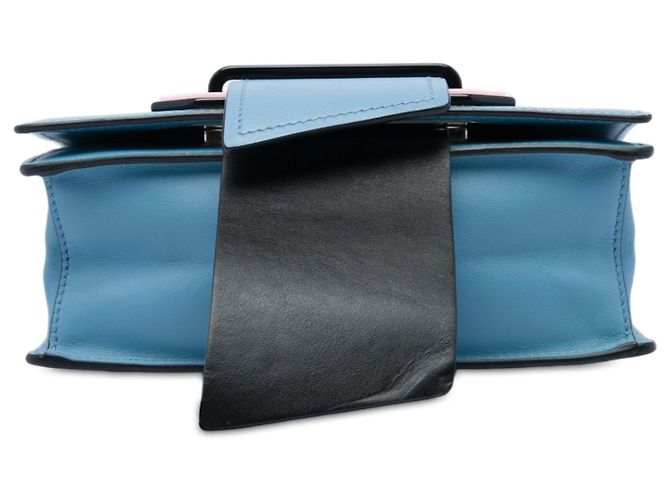 Borsa a tracolla Prada City Calf Plex Ribbon Blu - vista 3