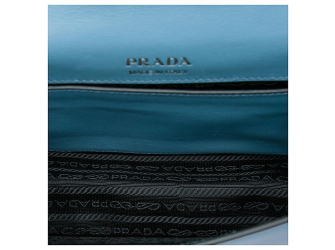Borsa a tracolla Prada City Calf Plex Ribbon Blu - vista 4