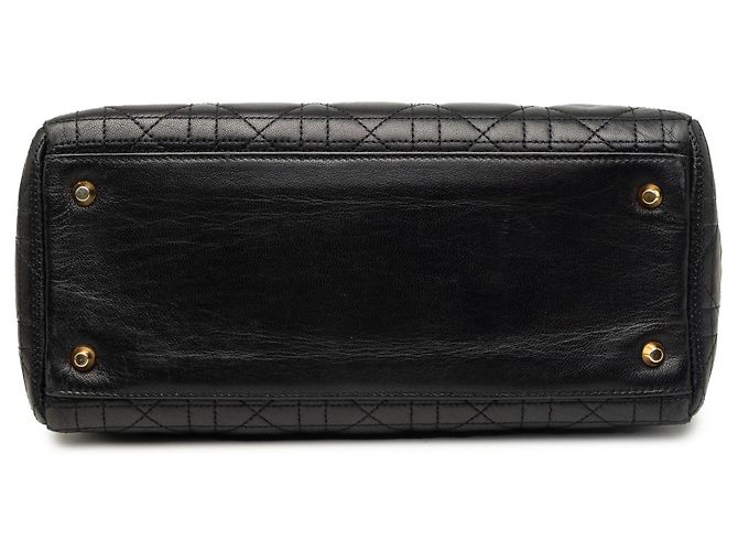 Borsa Lady Dior Medium in pelle d'agnello Cannage nera Nero - vista 3
