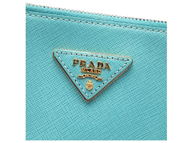 Borsa Blue Prada Medium Saffiano Lux Galleria Double Zip Satchel - vista 5