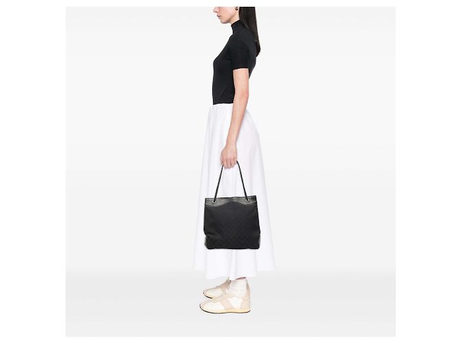 Borsa Tote Gucci GG Canvas Gifford nera Nero - vista 8