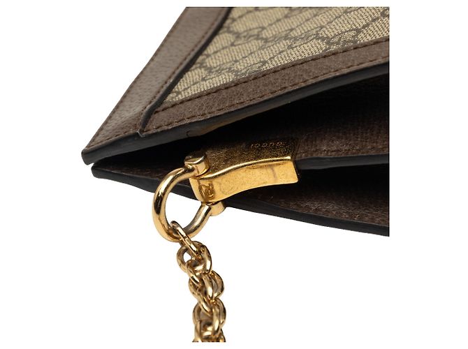 Borsa a Tracolla Gucci Small GG Supreme Web Ophidia Chain Beige - vista 6