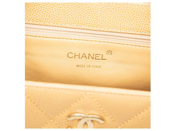 Tote Chanel CC Matelassé in Pelle Caviar Beige - vista 5