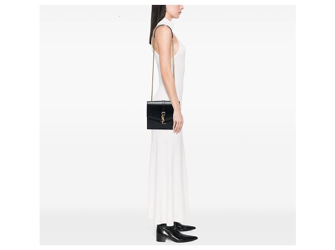 Borsa a tracolla Sulpice Medium in pelle monogramma nera Saint Laurent Nero - vista 6