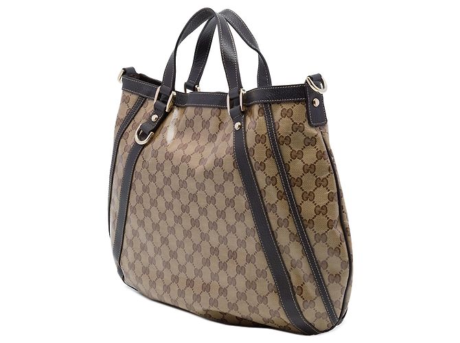 Beige Gucci GG Crystal Abbey Convertible Tote Satchel mit D-Ring - Ansicht 2