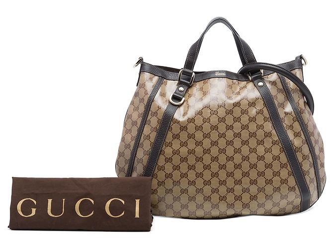 Beige Gucci GG Crystal Abbey Convertible Tote Satchel mit D-Ring - Ansicht 7