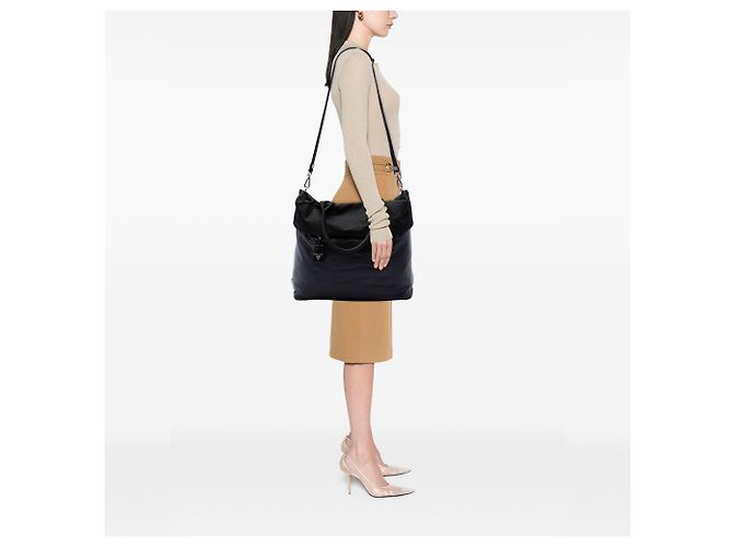 Borsa reversibile Prada in Tessuto e Nappa nera Nero - vista 6