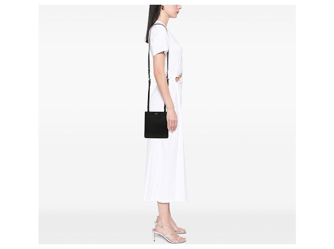 Borsa crossbody Prada Saffiano nera Nero - vista 6