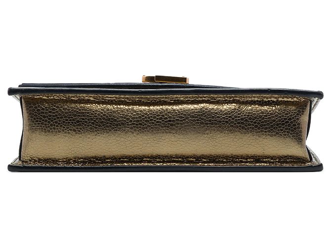 Borsa a tracolla Sulpice Medium in pelle metallizzata monogrammata marrone Saint Laurent - vista 3