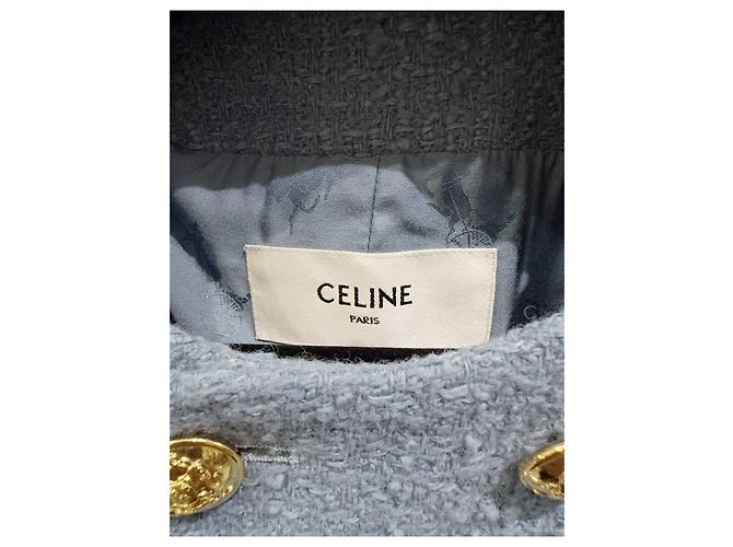 Céline Blue Tweed Double Breasted Jacket 40 Multiple colors - view 2