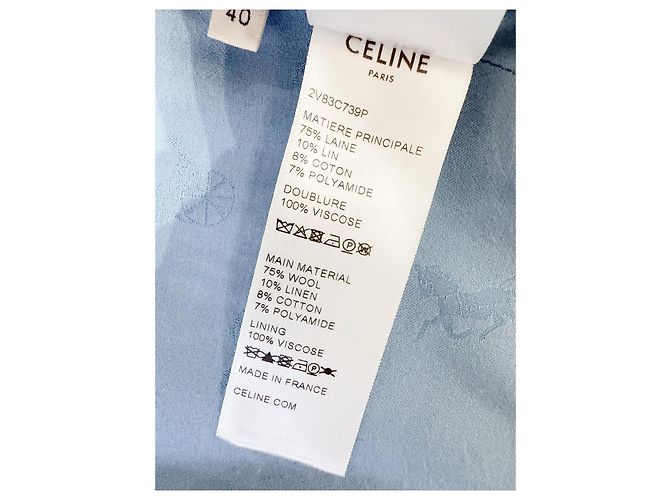 Céline Blue Tweed Double Breasted Jacket 40 Multiple colors - view 5