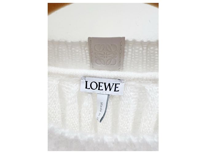 Loewe Strickjacke aus Wolle und Mohair Mischung Weiß Mehrfarben - Ansicht 2