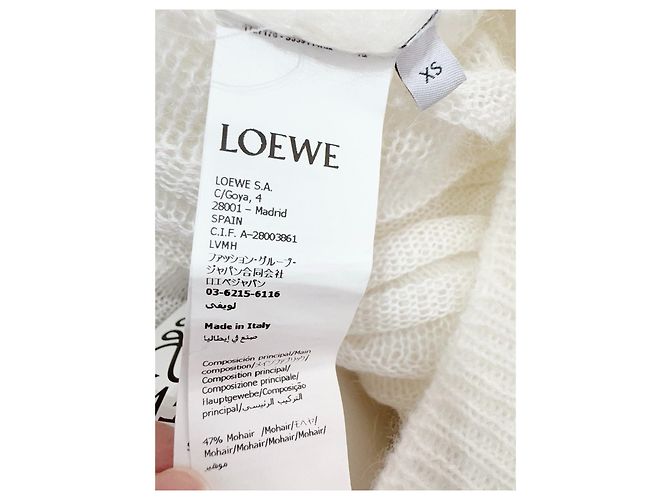 Loewe Strickjacke aus Wolle und Mohair Mischung Weiß Mehrfarben - Ansicht 6