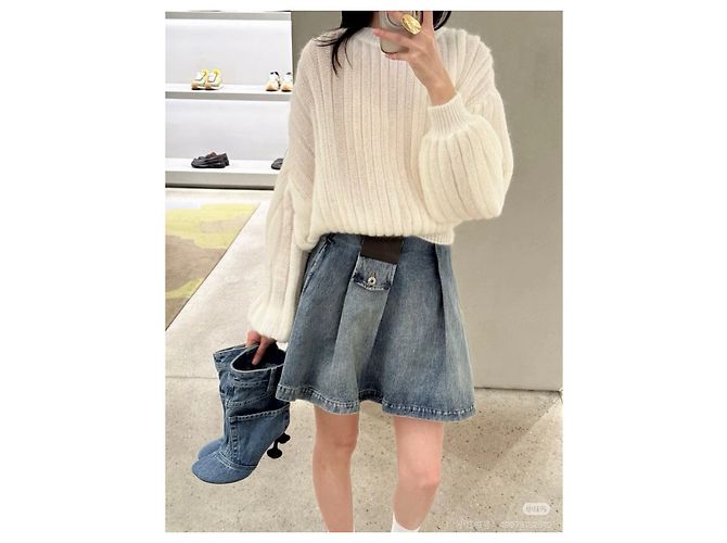 Loewe Strickjacke aus Wolle und Mohair Mischung Weiß Mehrfarben - Ansicht 9