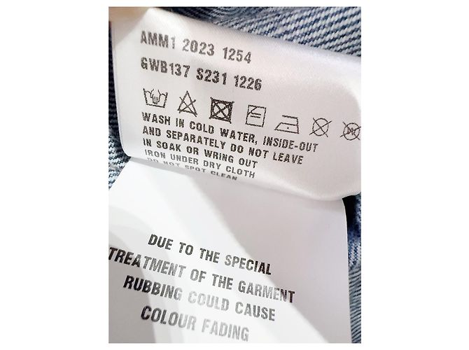 Miu Miu Jeansjacke Blau mit All-over Logo Print Mehrfarben - Ansicht 6