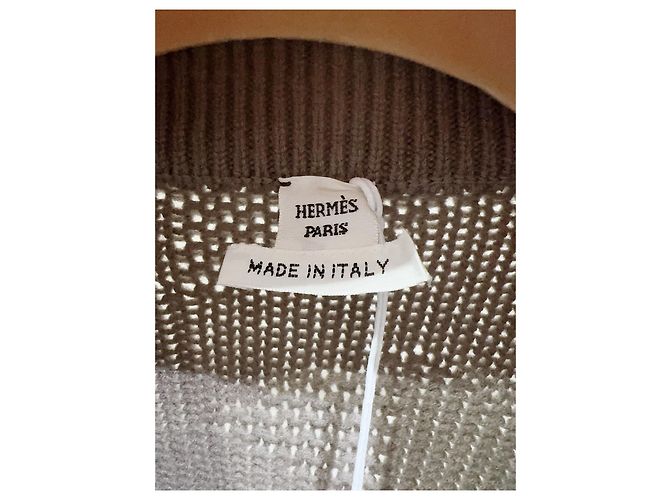 Hermès Woll-Cape Strickjacke Braun Größe 34 Mehrfarben - Ansicht 2