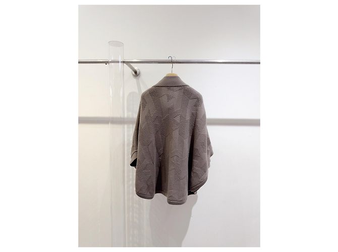 Hermès Woll-Cape Strickjacke Braun Größe 34 Mehrfarben - Ansicht 3