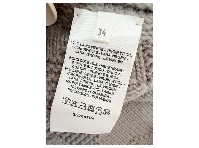 Hermès Woll-Cape Strickjacke Braun Größe 34 Mehrfarben - Ansicht 4