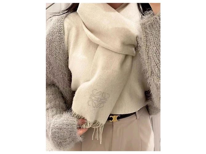 Sciarpa Loewe in cashmere beige Multicolore - vista 5