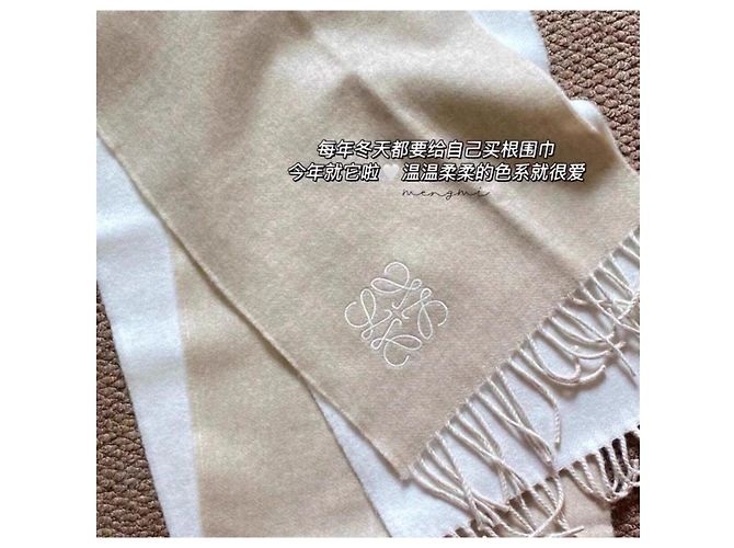 Sciarpa Loewe in cashmere beige Multicolore - vista 8