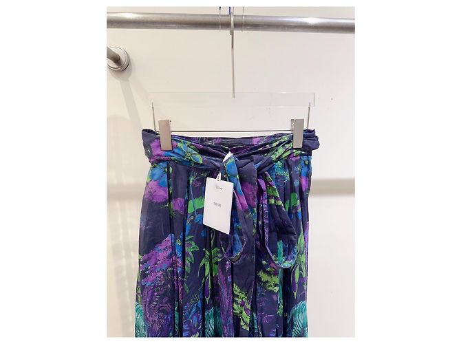 Falda Dior de seda con estampado floral plisada Multicolor - vista 2