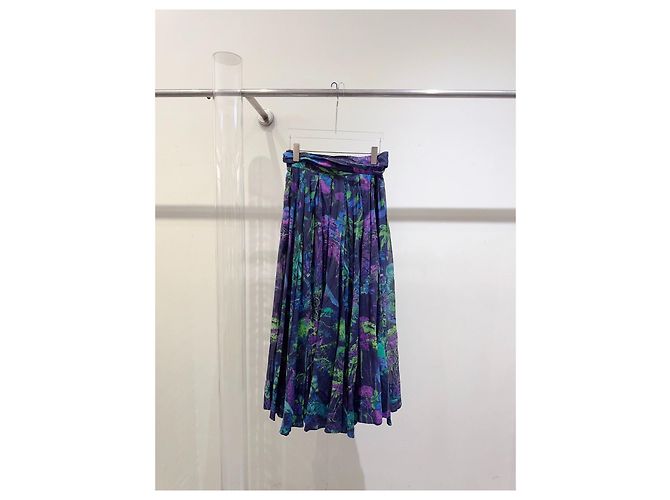 Falda Dior de seda con estampado floral plisada Multicolor - vista 3