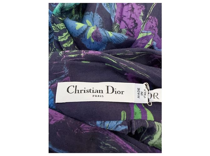 Falda Dior de seda con estampado floral plisada Multicolor - vista 4