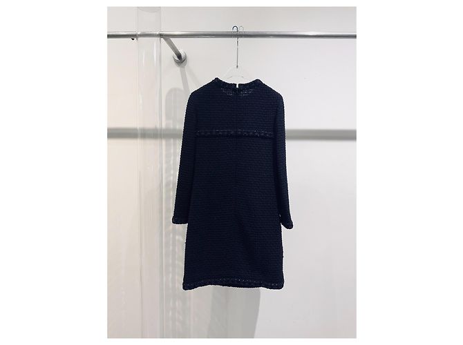 Chanel Kleid aus Tweed in Navy Größe 34 Mehrfarben - Ansicht 2